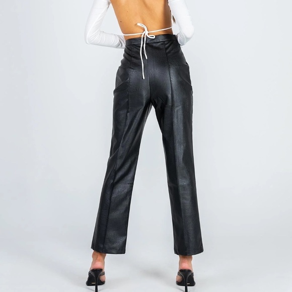 Princess Polly Encore Black Faux Leather Pants - Picture 2 of 9